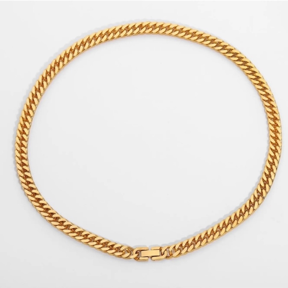 New 18K Gold-Plated Stainless-Steel Cuban Chain